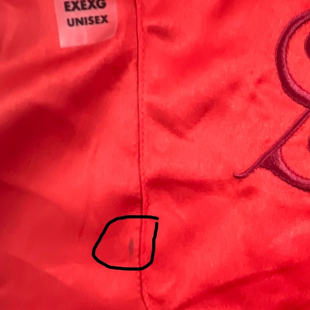Disney The Santa Clause Pajama Top Unisex XXL Red Satin Embroidered Monogram - Picture 5 of 9